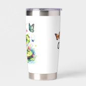 Schattige pad en vlinders gepersonaliseerd geïsoleerde drinkbeker (Links)