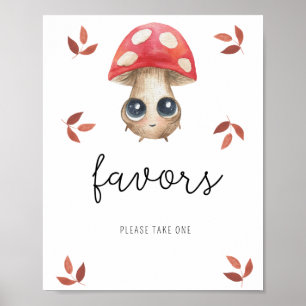 Schattige paddenstoel - Favors Poster