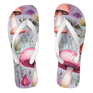 Schattige paddenstoelenbos teenslippers