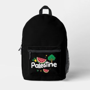 Schattige Palestijns woord omgeven door watermeloe Bedrukte Rugzak