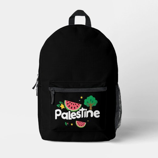 Schattige Palestijns woord omgeven door watermeloe Bedrukte Rugzak (Voorkant)