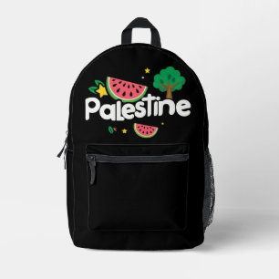 Schattige Palestijns woord omgeven door watermeloe Bedrukte Rugzak