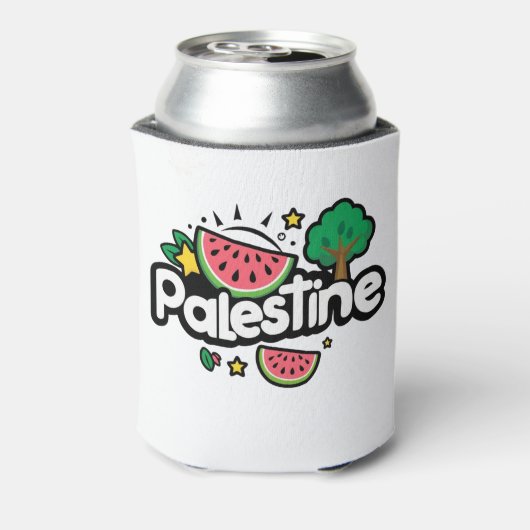 Schattige Palestijns woord omgeven door watermeloe Blikjeskoeler (Blikje Achterkant)