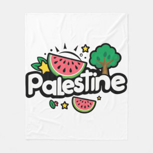 Schattige Palestijns woord omgeven door watermeloe Fleece Deken