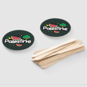 Schattige Palestijns woord omgeven door watermeloe Handwaaier (Niet-gemonteerd)