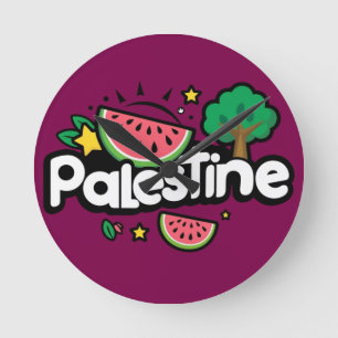 Schattige Palestijns woord omgeven door watermeloe Ronde Klok