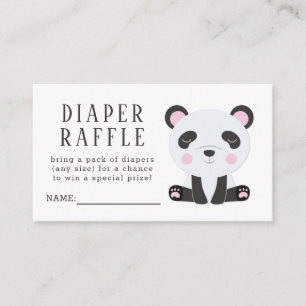 Schattige Panda Baby shower Luier Raffle Ticket Informatiekaartje