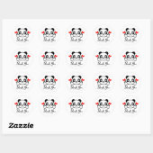Schattige Panda Bedankt voor uw aankoop Ronde Sticker (Vel)