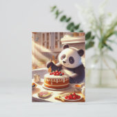 Schattige Panda Beer Baking Cake Briefkaart (Staand voorkant)