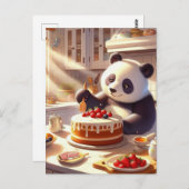 Schattige Panda Beer Baking Cake Briefkaart (Voorkant / Achterkant)