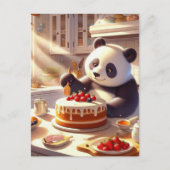 Schattige Panda Beer Baking Cake Briefkaart (Voorkant)