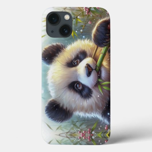 Schattige Panda Beer Eten Bamboe Case-Mate iPhone Case (Achterkant)