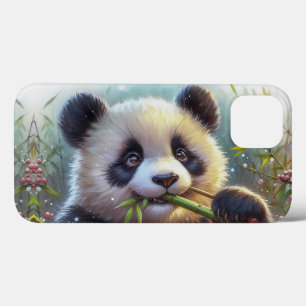 Schattige Panda Beer Eten Bamboe iPhone 13 Hoesje
