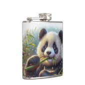 Schattige Panda Beer Eten Bamboe Heupfles (Rechts)