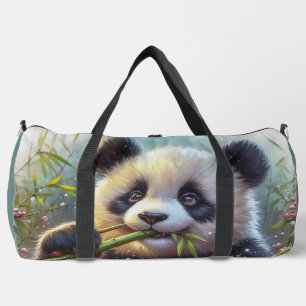 Schattige Panda Beer Eten Bamboe Plunjezak