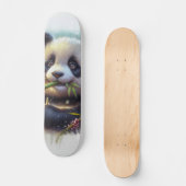 Schattige Panda Beer Eten Bamboe Skateboard (Voorkant)