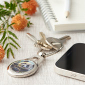 Schattige Panda Beer Eten Bamboe Sleutelhanger (Zijkant)