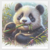 Schattige Panda Beer Eten Bamboe Sticker (Vel)