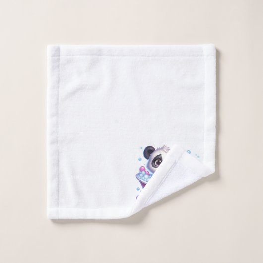 Schattige Panda Beer in een bubbelbad Bad Handdoek (Wasdoekje)