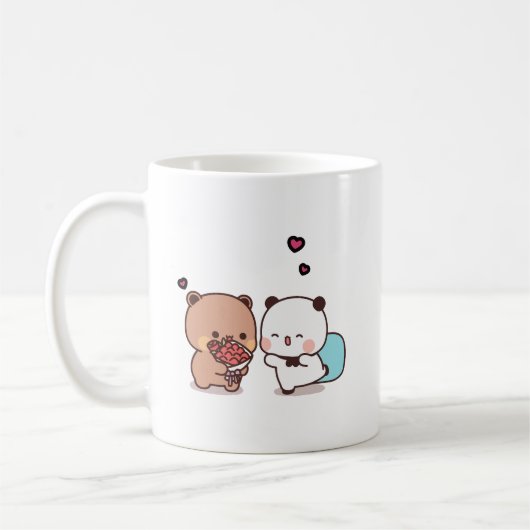Schattige Panda beer paar hugin, bubu en cadeau li Koffiemok (Links)