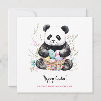 Schattige Panda Beer Rustiek Pasen Kaart