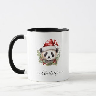 Schattige Panda Beer Santa Vrolijk Kerstfeest Mok
