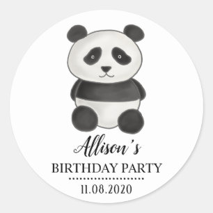 Schattige Panda Beer Verjaardagsfeest Ronde Sticker