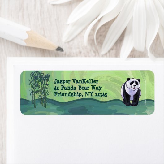 Schattige Panda Beer voorzijde retour adreslabel Etiket (Insitu)