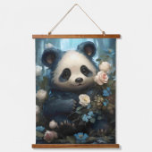 Schattige Panda Beren Hangend Wandkleed (Voorkant 2)
