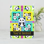 Schattige Panda-Beren Heldere kleuren Kaart (Staand voorkant)