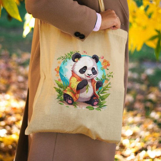 Schattige panda canvas tas ontwerp