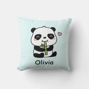 Schattige Panda die Bamboe Knaagt, Baby Kamer Deco Kussen