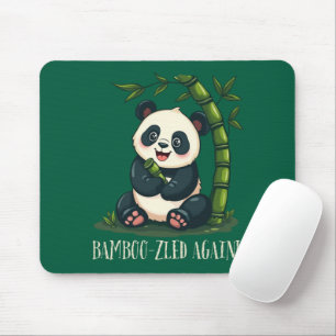 Schattige panda die bamboe omhelst, leuke cartoon muismat