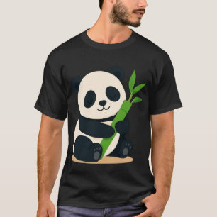 Schattige panda die bamboe vasthoudt Kawaii baby p T-shirt
