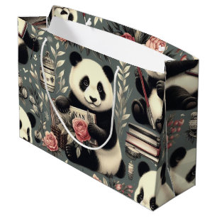 Schattige  Panda Floral Groot Cadeauzakje