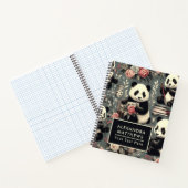 Schattige  Panda Floral Notitieboek (Binnen)
