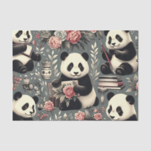 Schattige  Panda Floral Tissuepapier