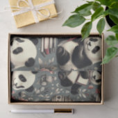 Schattige  Panda Floral Tissuepapier (Geschenk)