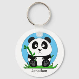 Schattige panda gepersonaliseerd sleutelhanger