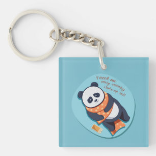 schattige panda heeft ochtendtelefoontje nodig sleutelhanger