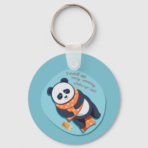 schattige panda heeft ochtendtelefoontje nodig sleutelhanger