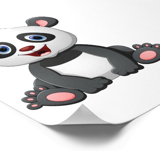 Schattige panda illustratie | afdrukbaar Poster (Hoek)