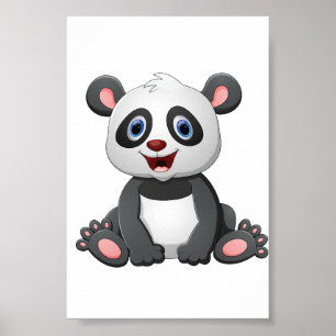 Schattige panda illustratie   afdrukbaar Poster