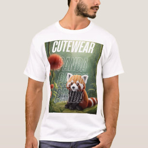 Schattige panda in bloementuin – Schattigee panda  T-shirt