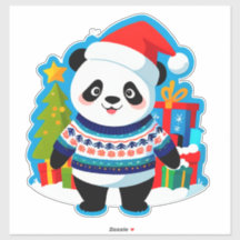 Schattige panda in kerstmuts en kersttrui