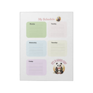 Schattige Panda Kleurrijke Dagelijkse Planning Not Notitieblok