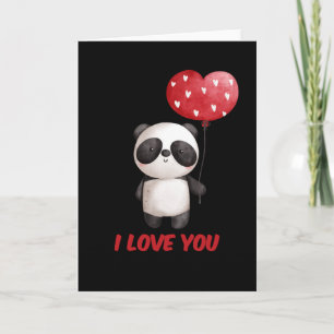 Schattige Panda Met Hart   Ik Hou Van Jou Valentij Kaart