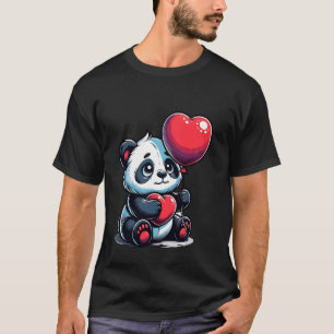 Schattige panda met hartballon uitdrukking van lie t-shirt