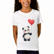 Schattige Panda Met Hartvormige Ballon