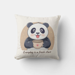 Schattige Panda met Koffie Kussen